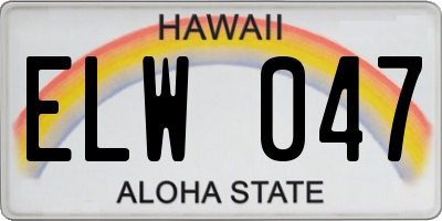 HI license plate ELW047