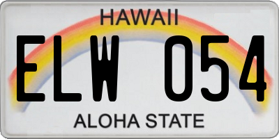 HI license plate ELW054
