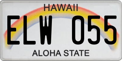 HI license plate ELW055