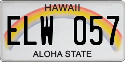 HI license plate ELW057