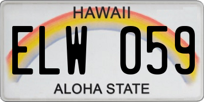 HI license plate ELW059
