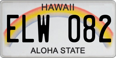 HI license plate ELW082