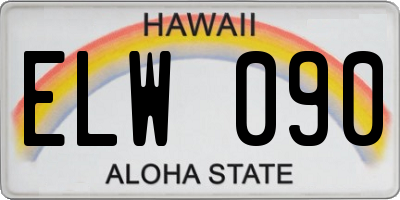 HI license plate ELW090
