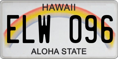 HI license plate ELW096