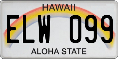 HI license plate ELW099