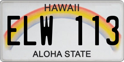 HI license plate ELW113