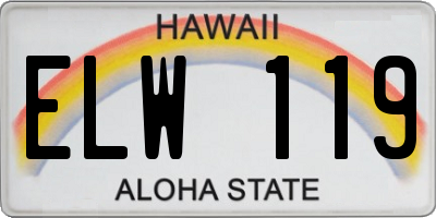 HI license plate ELW119