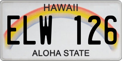 HI license plate ELW126