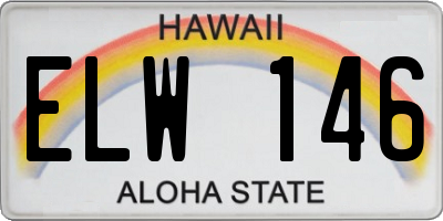 HI license plate ELW146