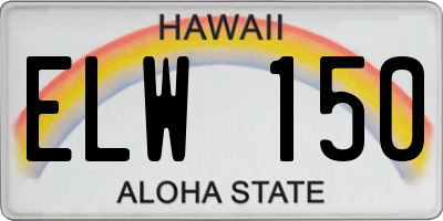 HI license plate ELW150