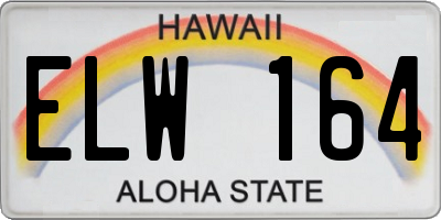 HI license plate ELW164