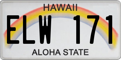 HI license plate ELW171