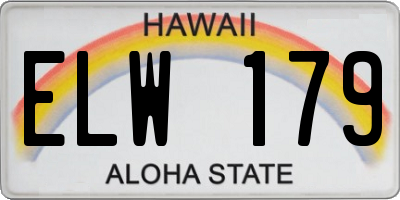 HI license plate ELW179