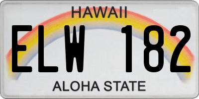 HI license plate ELW182