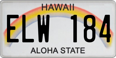 HI license plate ELW184