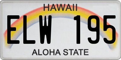 HI license plate ELW195