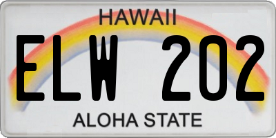 HI license plate ELW202