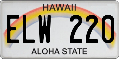 HI license plate ELW220