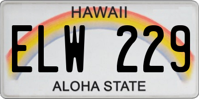 HI license plate ELW229