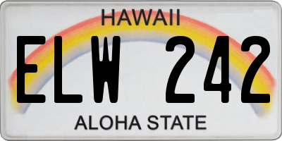 HI license plate ELW242