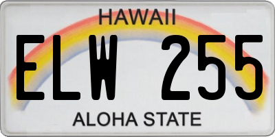 HI license plate ELW255