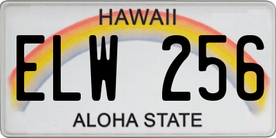 HI license plate ELW256