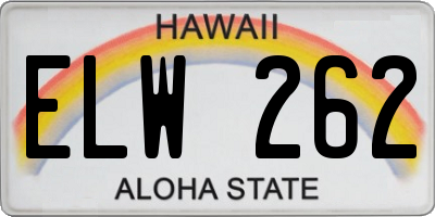 HI license plate ELW262