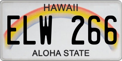 HI license plate ELW266