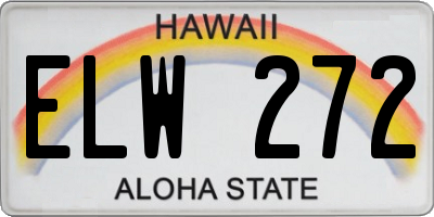 HI license plate ELW272