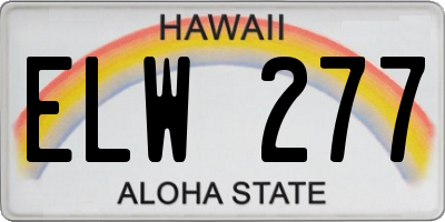 HI license plate ELW277