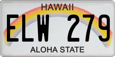 HI license plate ELW279
