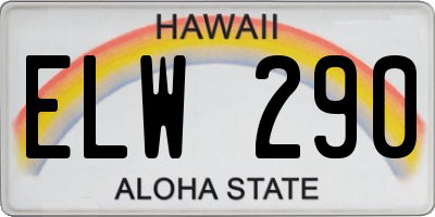 HI license plate ELW290