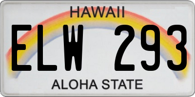 HI license plate ELW293