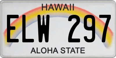 HI license plate ELW297
