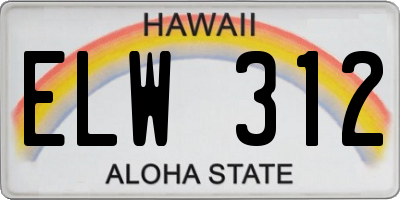 HI license plate ELW312