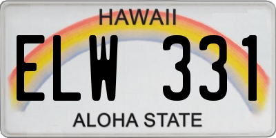 HI license plate ELW331
