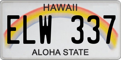 HI license plate ELW337