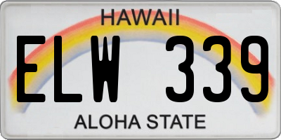 HI license plate ELW339
