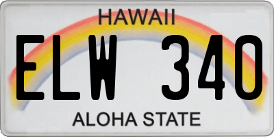 HI license plate ELW340