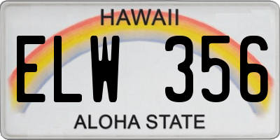 HI license plate ELW356