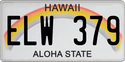 HI license plate ELW379