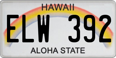 HI license plate ELW392