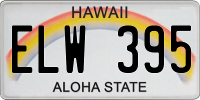 HI license plate ELW395