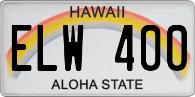 HI license plate ELW400