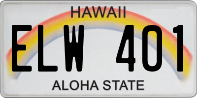 HI license plate ELW401
