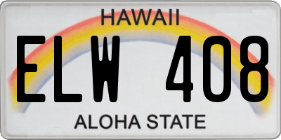 HI license plate ELW408