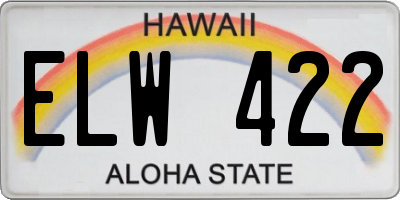 HI license plate ELW422