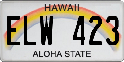 HI license plate ELW423