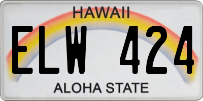HI license plate ELW424