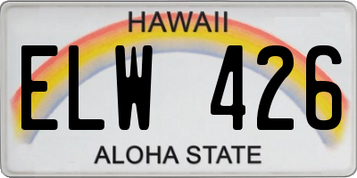 HI license plate ELW426